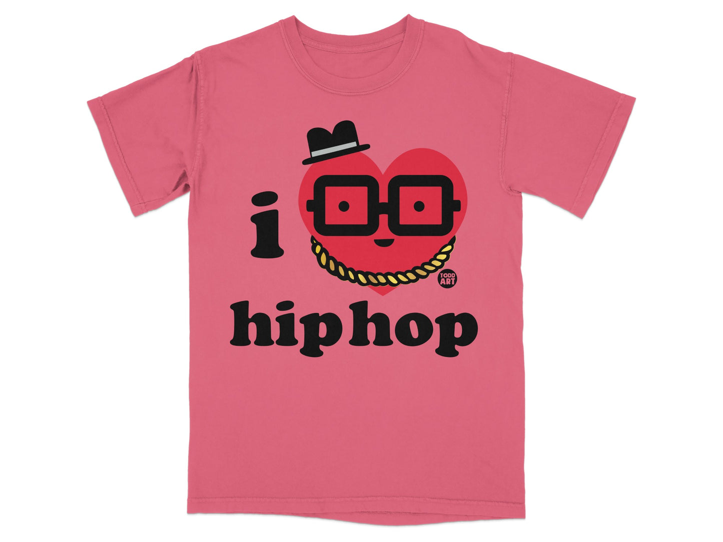I Hip Hop Heart Character Graphic Tee Shirt