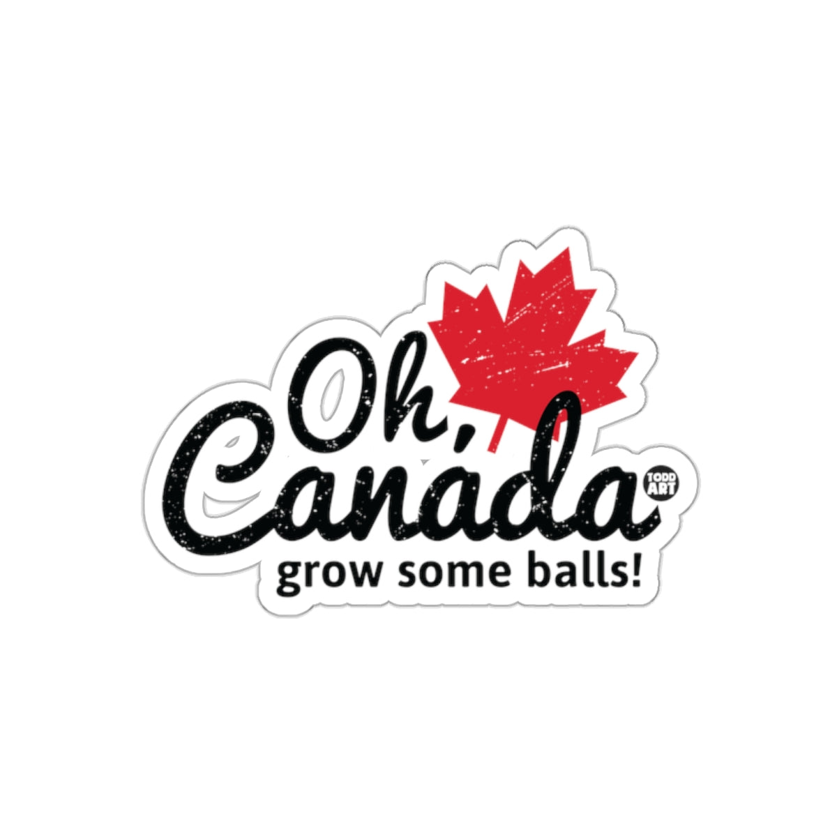 Oh Canada Grow Some Balls Sticker Fun Design