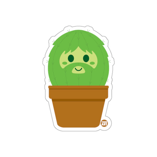 Cute Smiling Cactus in Brown Pot Sticker