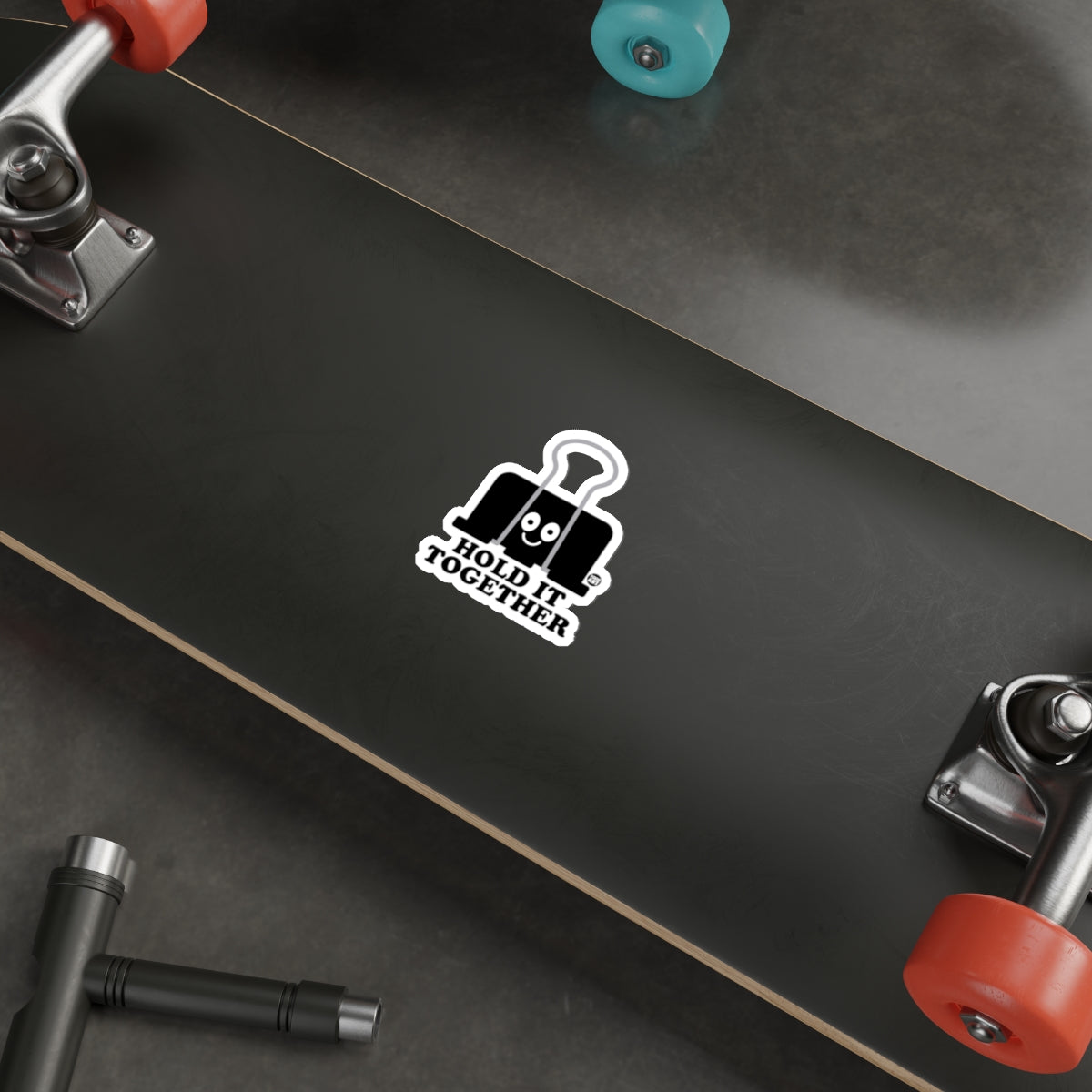 Hold It Together Cute Binder Clip Sticker for Skateboards