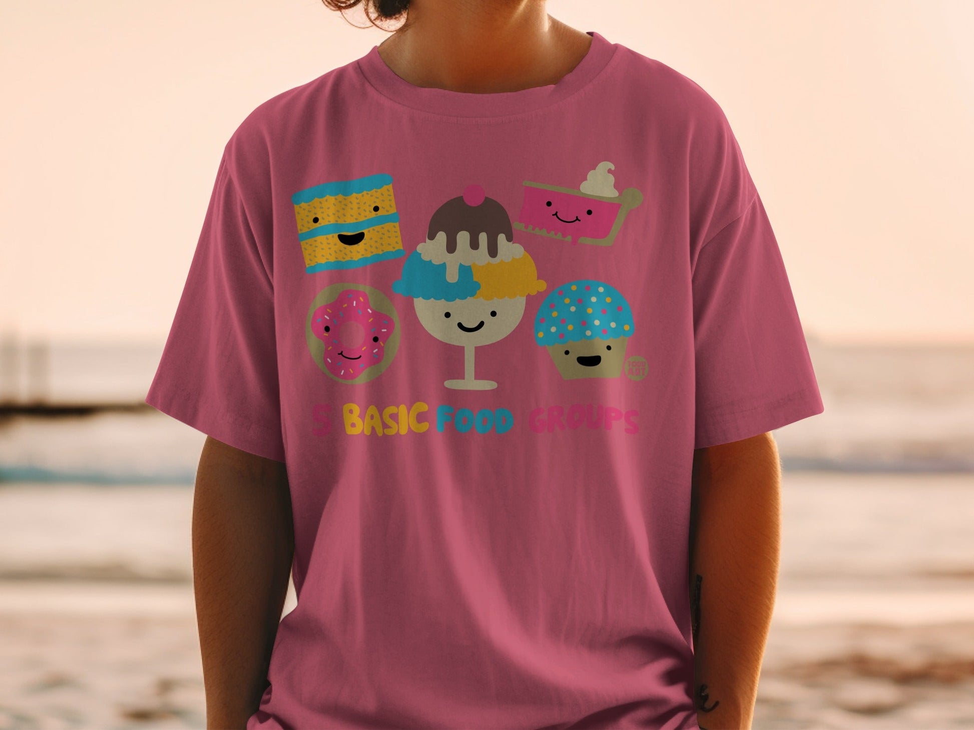 Cute 5 Basic Food Groups Graphic Kids T-shirt