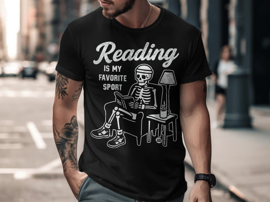 Reading Is My Favorite Sport Skeleton T-Shirt