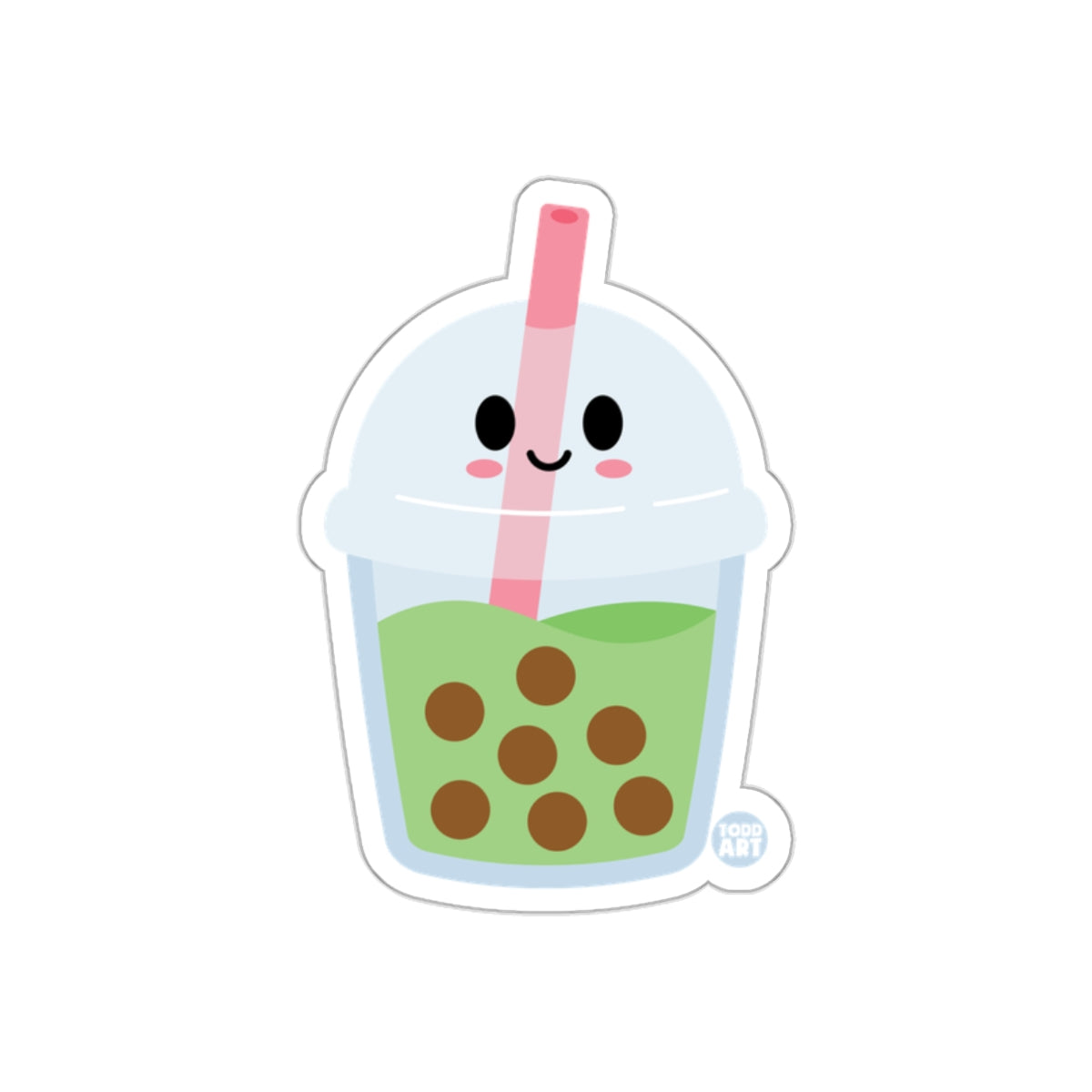 Cute Bubble Tea with Smiling Face Sticker