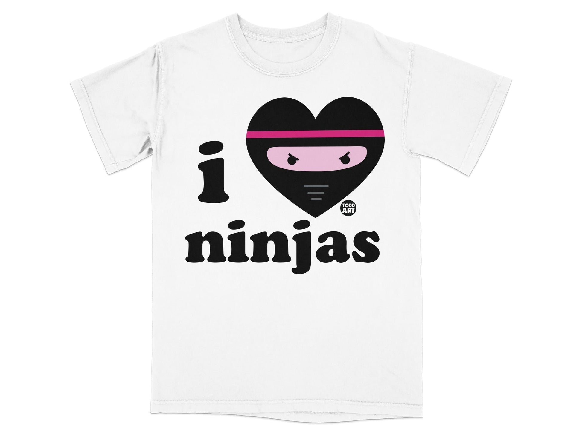 I Love Ninjas Graphic Tee Shirt Fun Bold Design