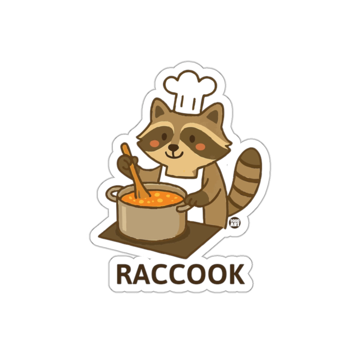 Raccoon Chef Cooking Food Todd Art Cartoon Character Stickers