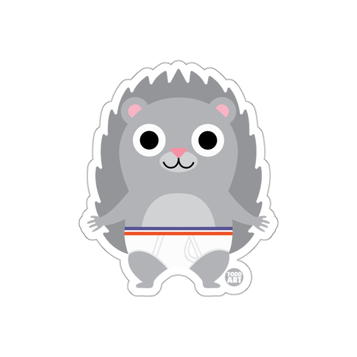 Adorable Cartoon Hedgehog Design Sticker
