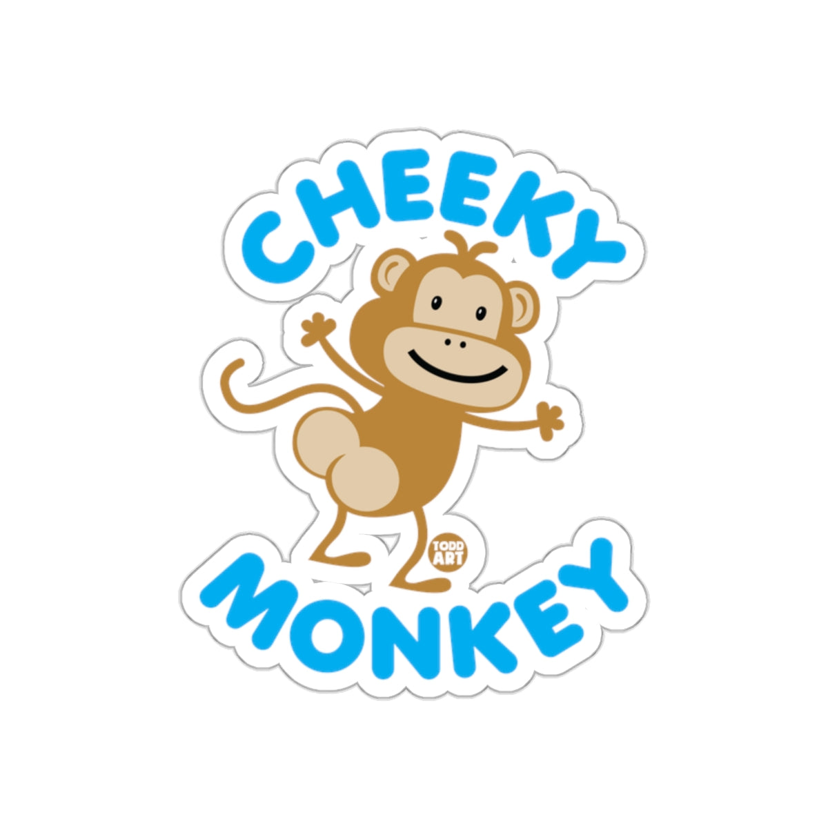 Cheeky Monkey Cute Kids Cartoon Sticker Product