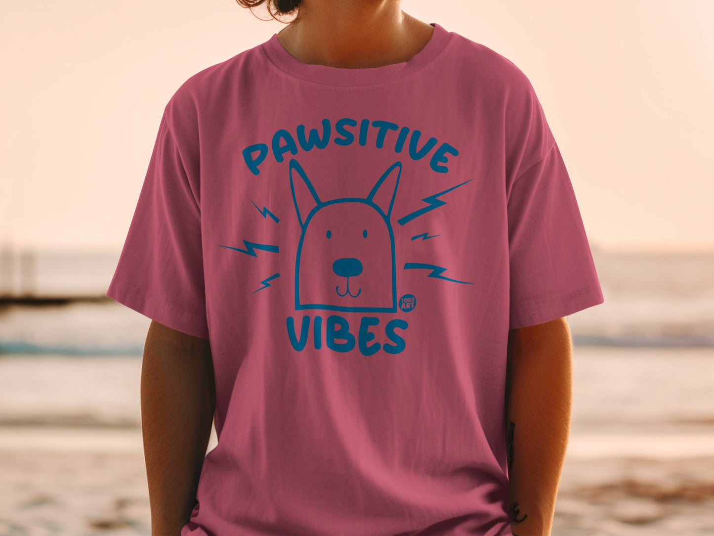 Pawsitive Vibes Cute Dog Graphic Shirt Product