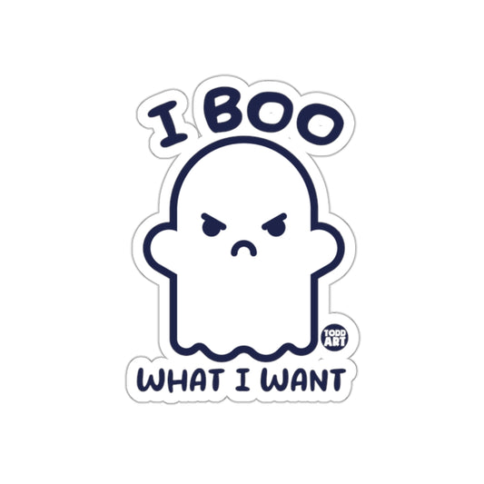 I BOO What I Want Sticker Fun Halloween Funny Ghost