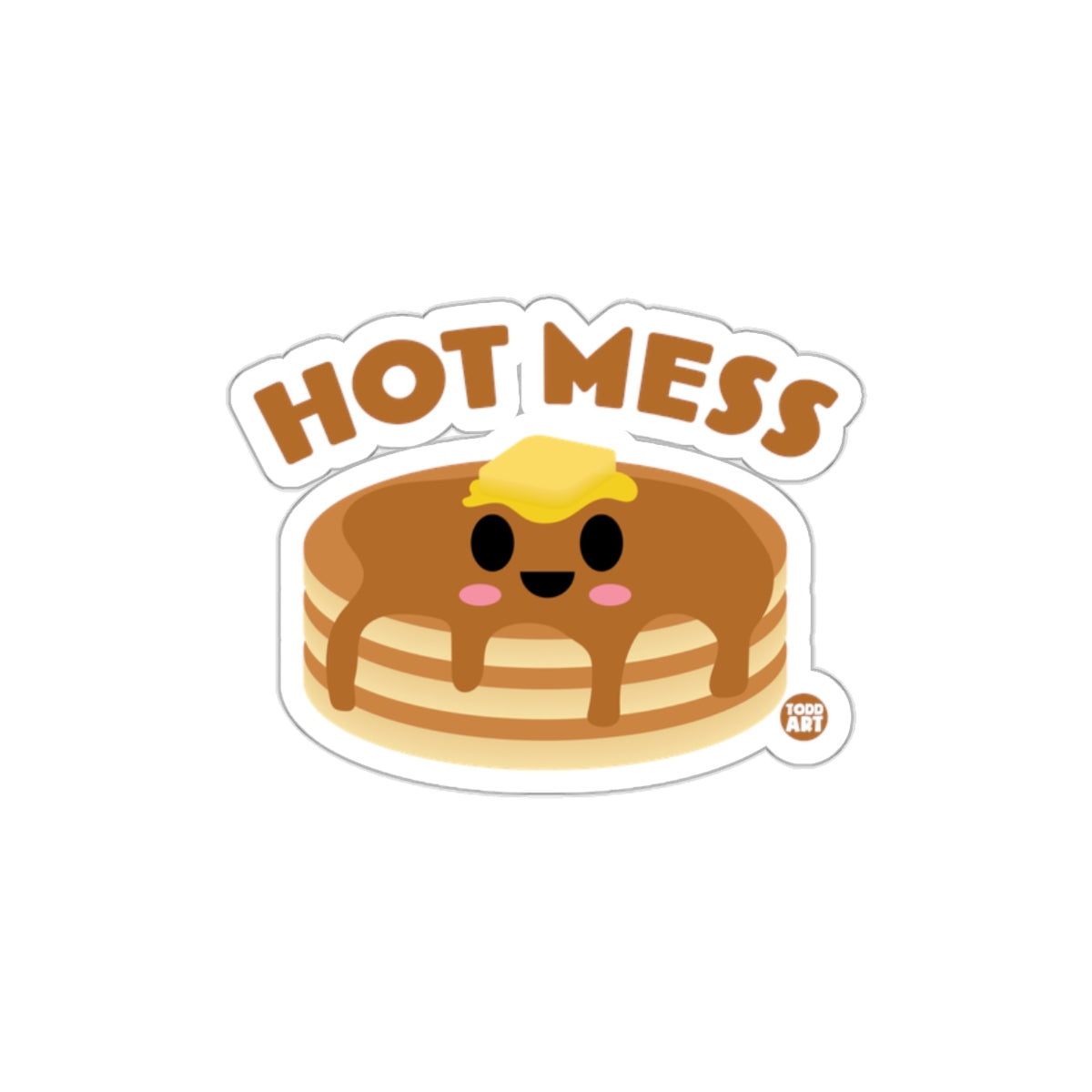 Hot Mess Pancake with Syrup and Butter Sticker