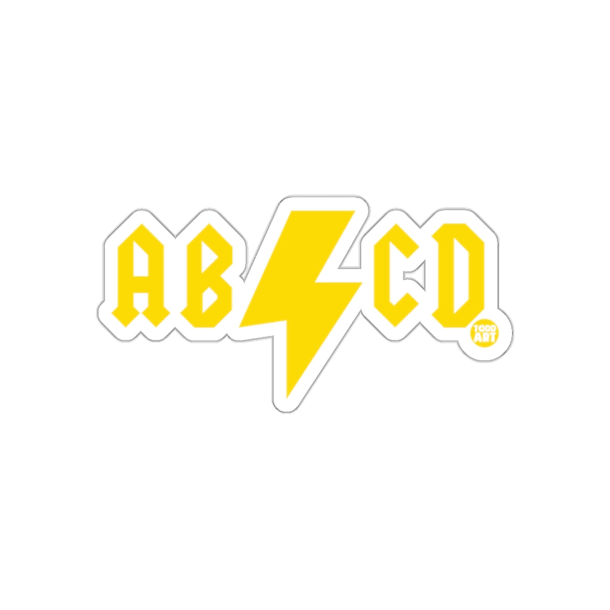 AB CD Lightning Bolt Yellow Sticker Graphic Design