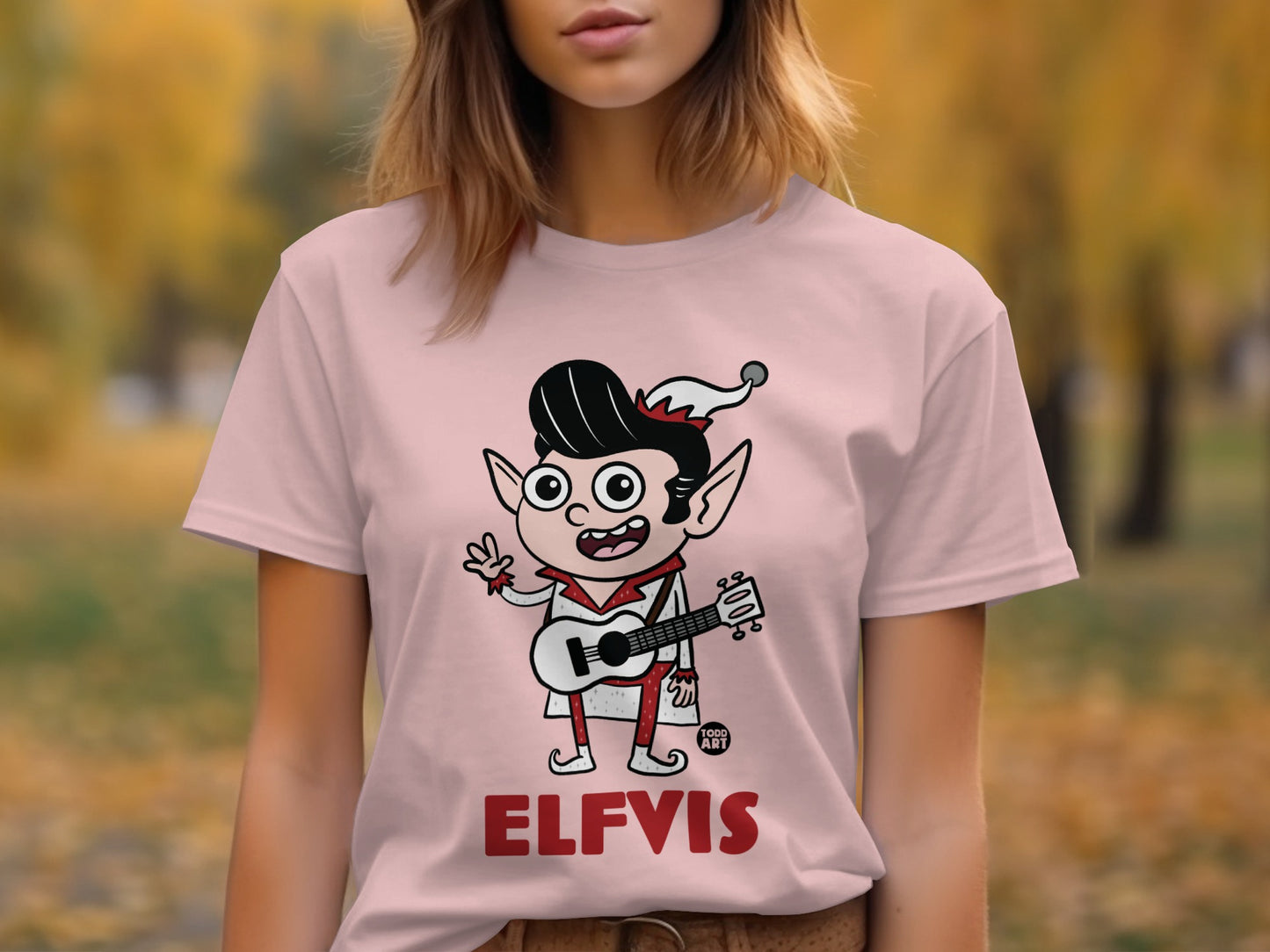 Elfvis Graphic Tee Funny Holiday Design Product