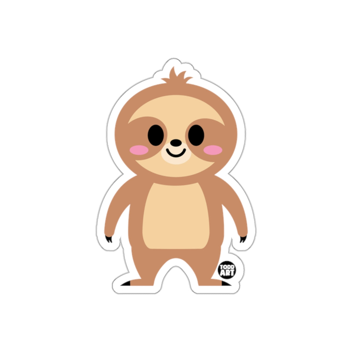 Cute Cartoon Sloth Todd Art Sticker for Kids and Adults