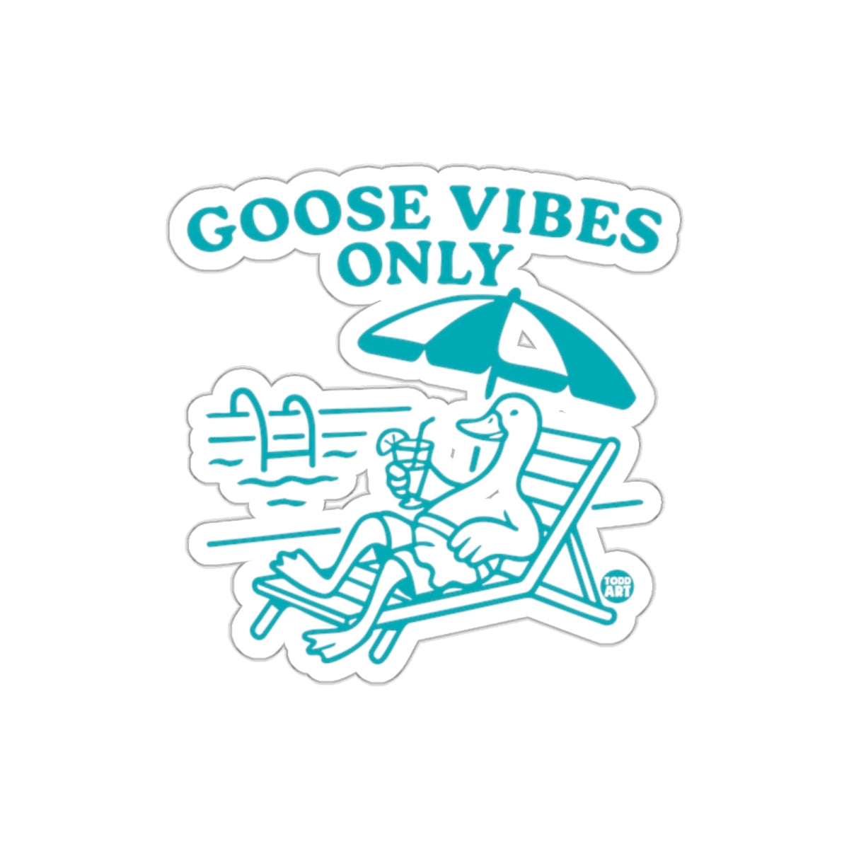 Relaxing Goose with Poolside Vibes Sticker
