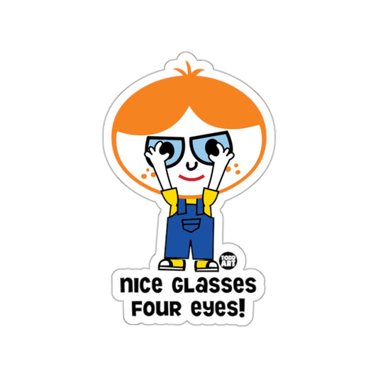 Nice Glasses Four Eyes Todd Art Sticker