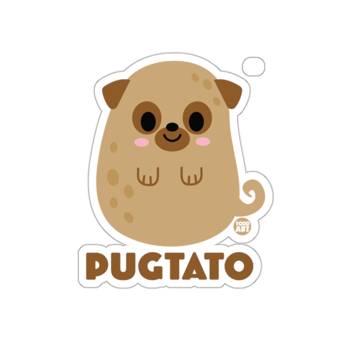 Cute Pugtato Cartoon Character Sticker for Decor