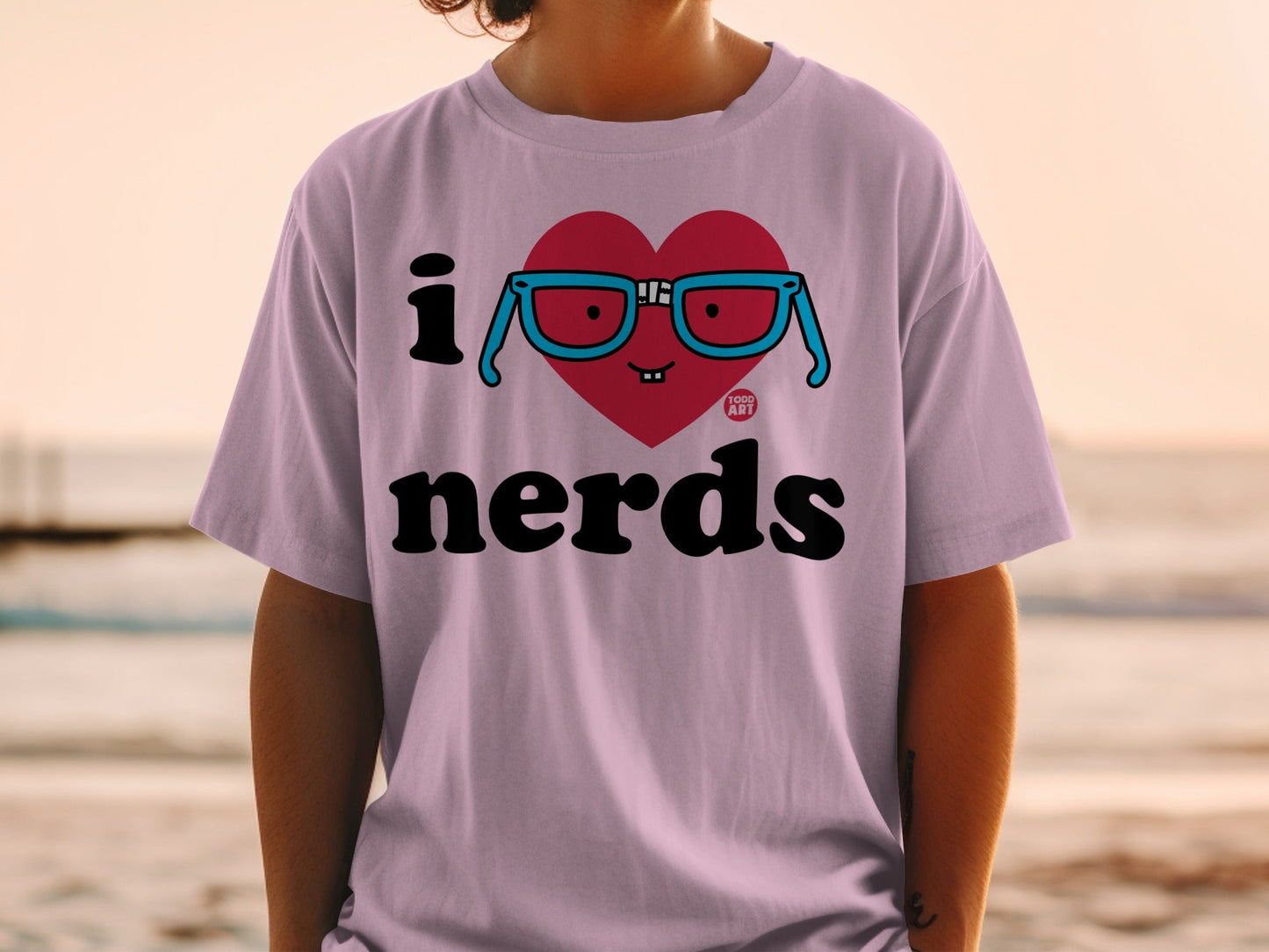 I Heart Nerds Graphic Design T-Shirt
