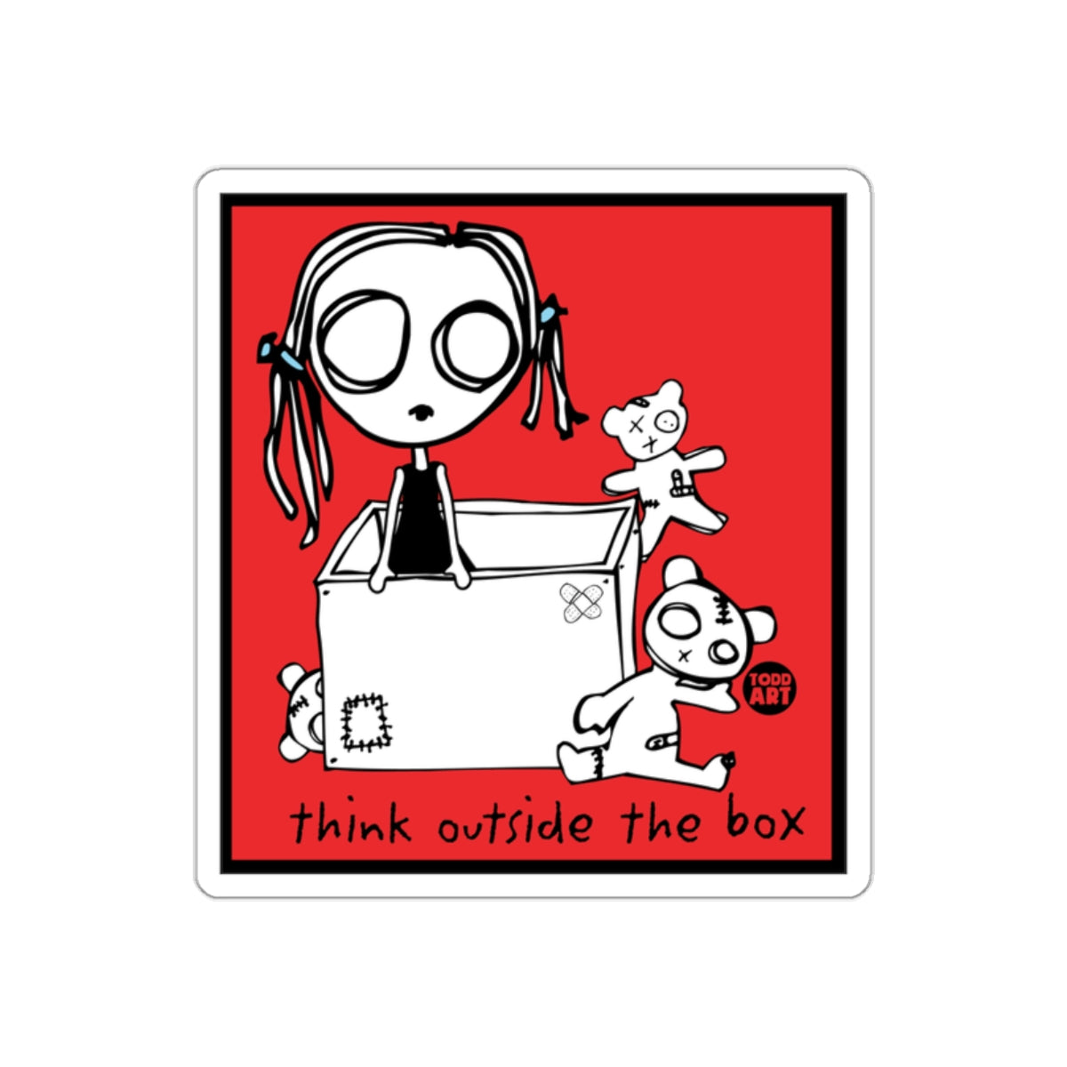 Think Outside the Box Artistic Print Sticker