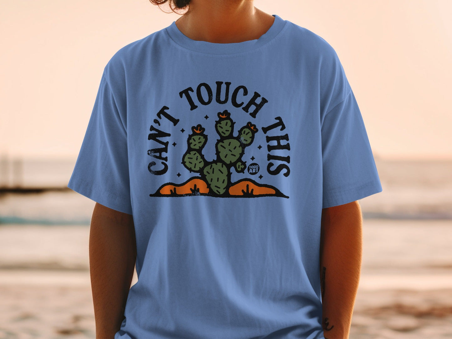 Can't Touch This Cactus Graphic Blue T-shirt Product