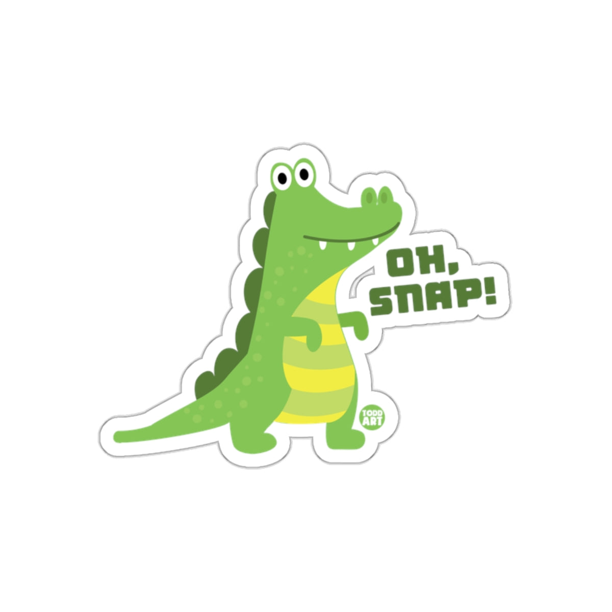 Cartoon Alligator Says Oh Snap Funny Cute Animal sticker