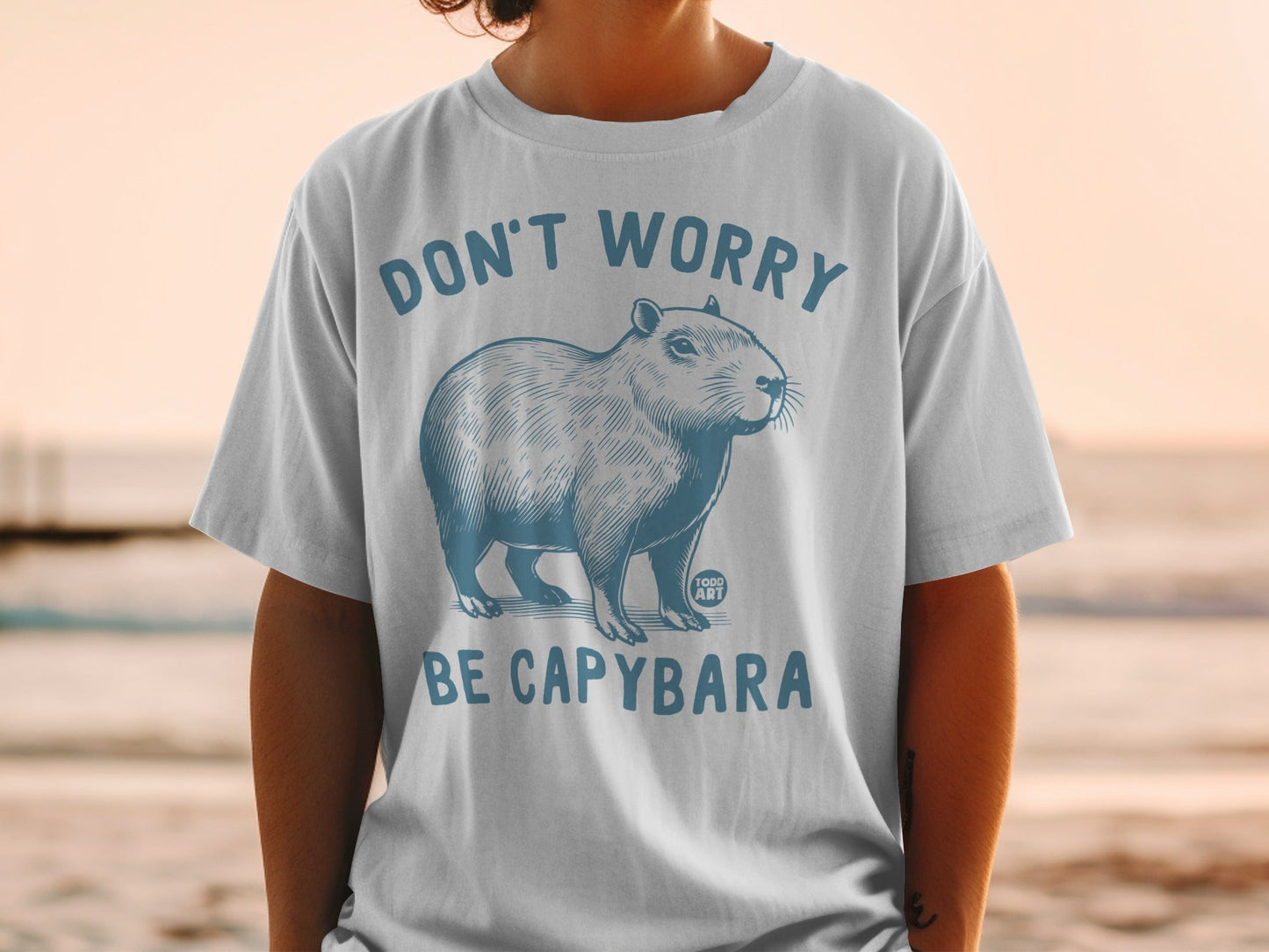 Don't Worry Be Capybara Graphic Tee Shirt Product
