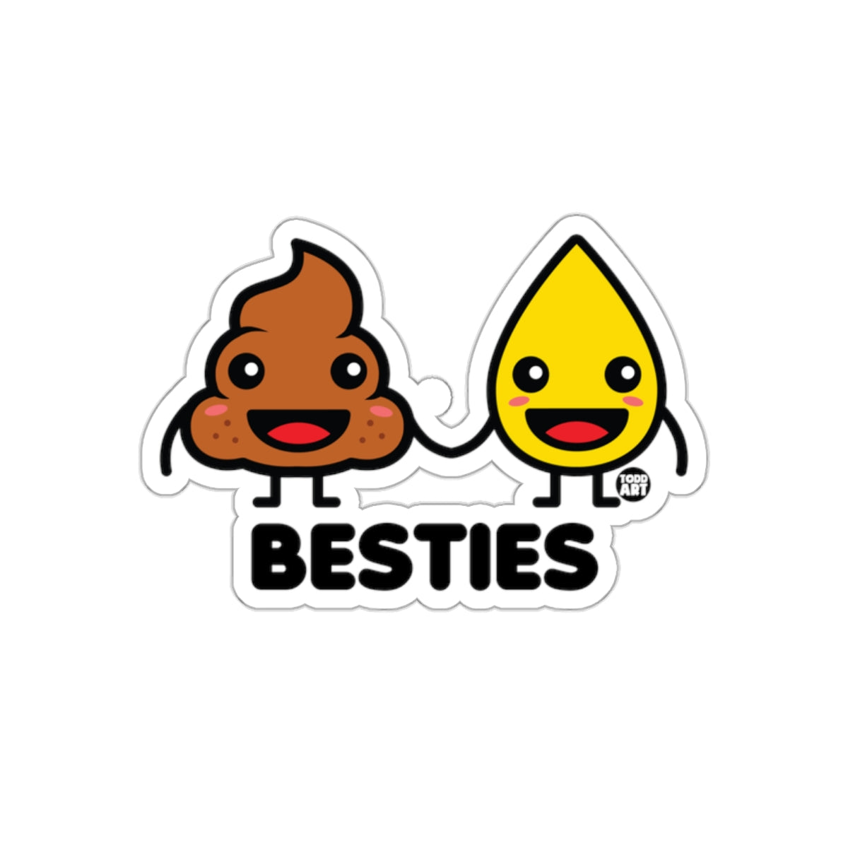 Poop and Pee Besties Friends Cartoon Style Stickers