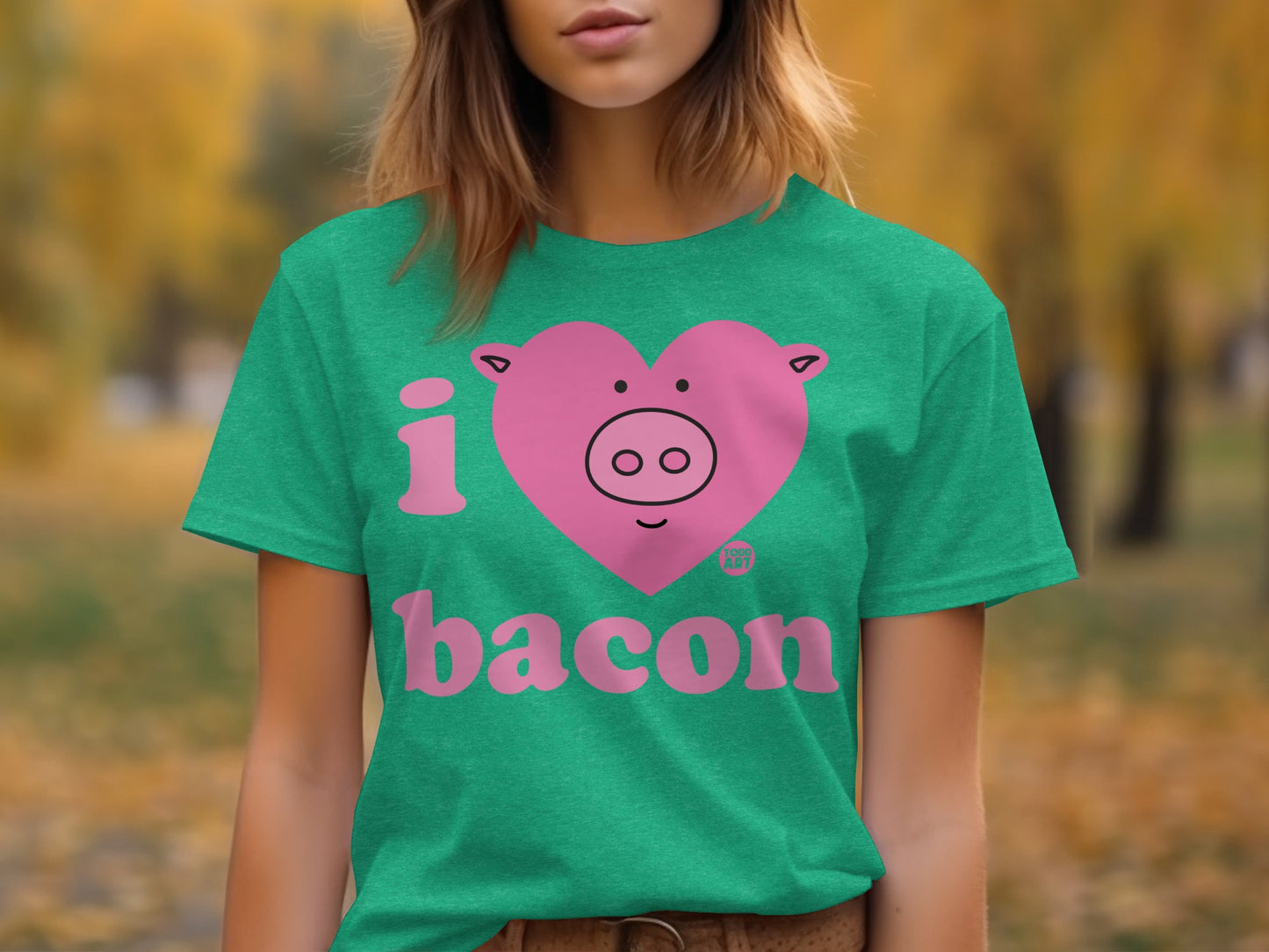 I Heart Bacon with Pig Graphic Shirt Product