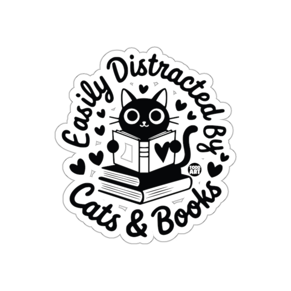 Easily Distracted by Cats Books Sticker