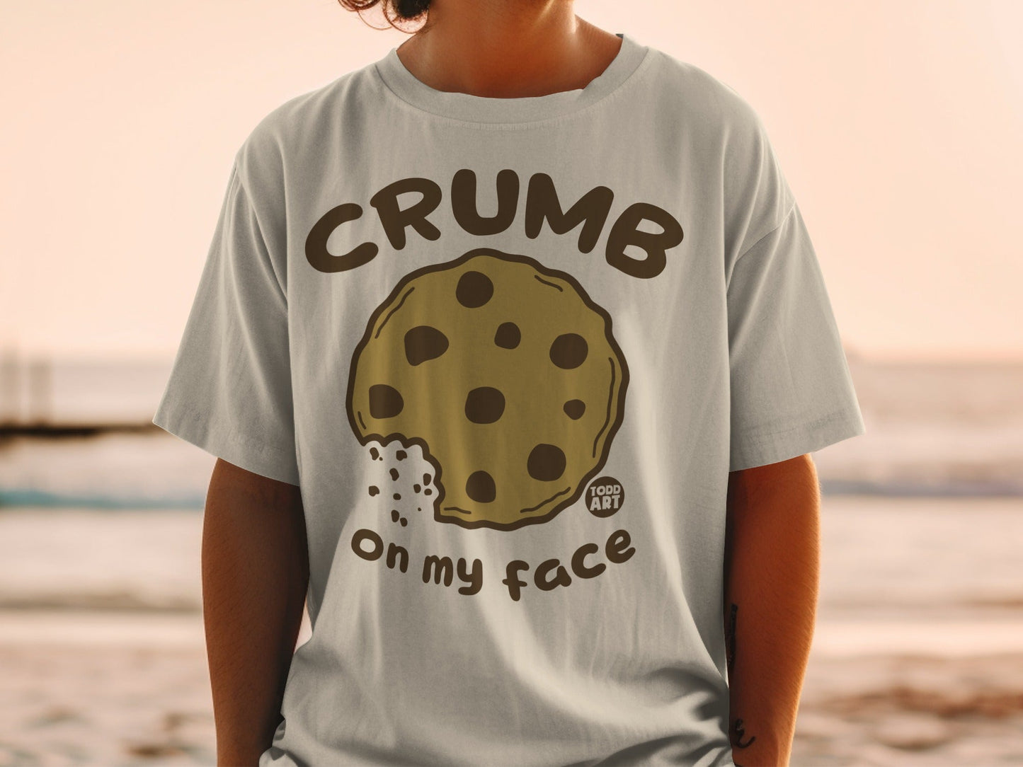 Crumb On My Face Graphic Tee Cookie Design Shirt