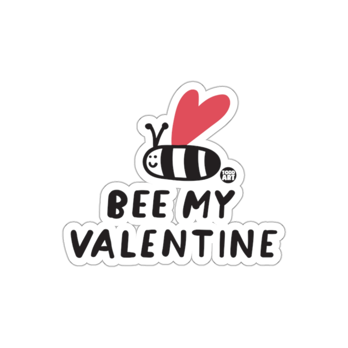 Bee My Valentine Heart Cute Love Bumblebee Sticker
