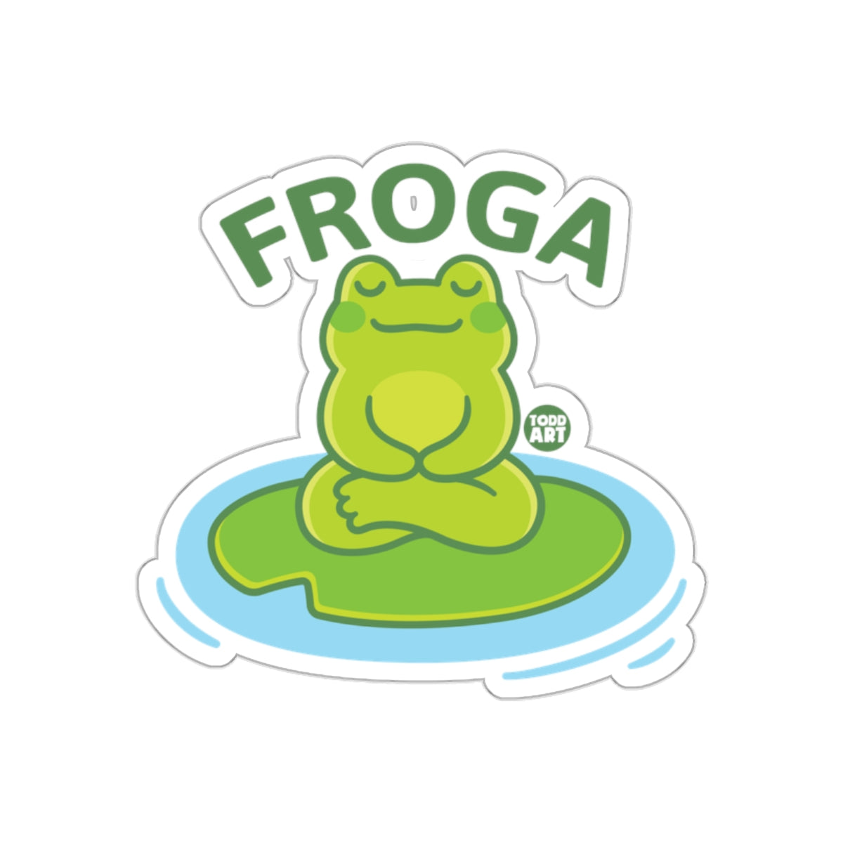 Froga Meditating Frog on Lily Pad Sticker