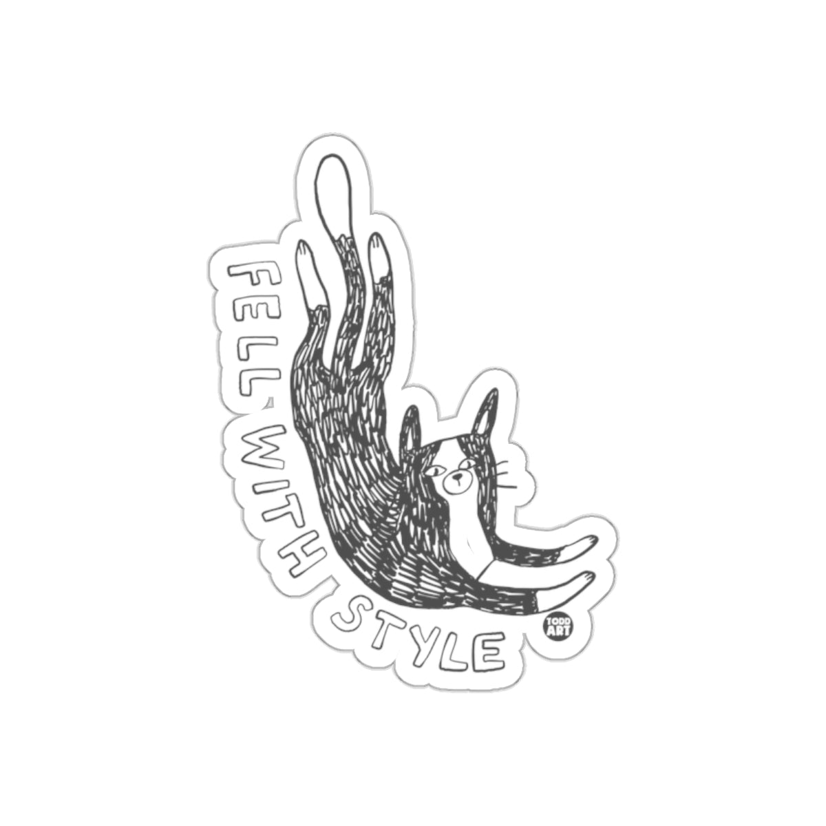 Fell With Style Cat Art Sticker for Fun Decor