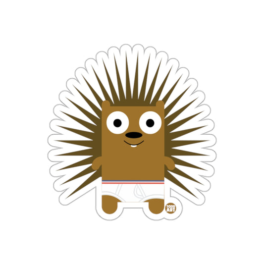 Cheerful Cartoon Porcupine Character Sticker