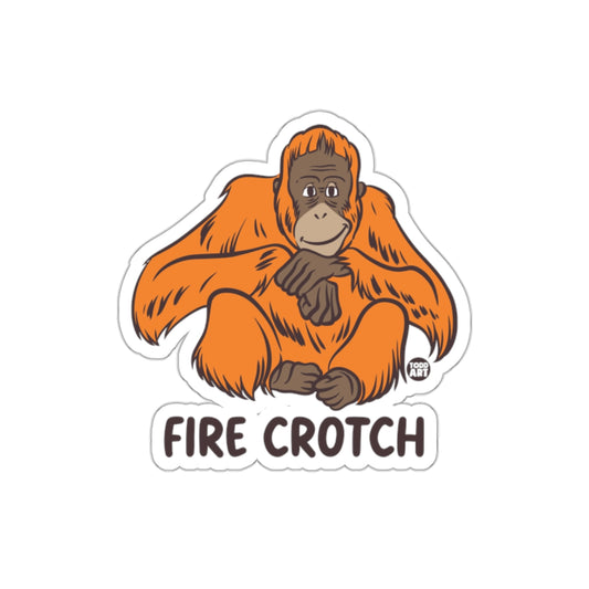 Fire Crotch Orangutan Cartoon Illustration Sticker