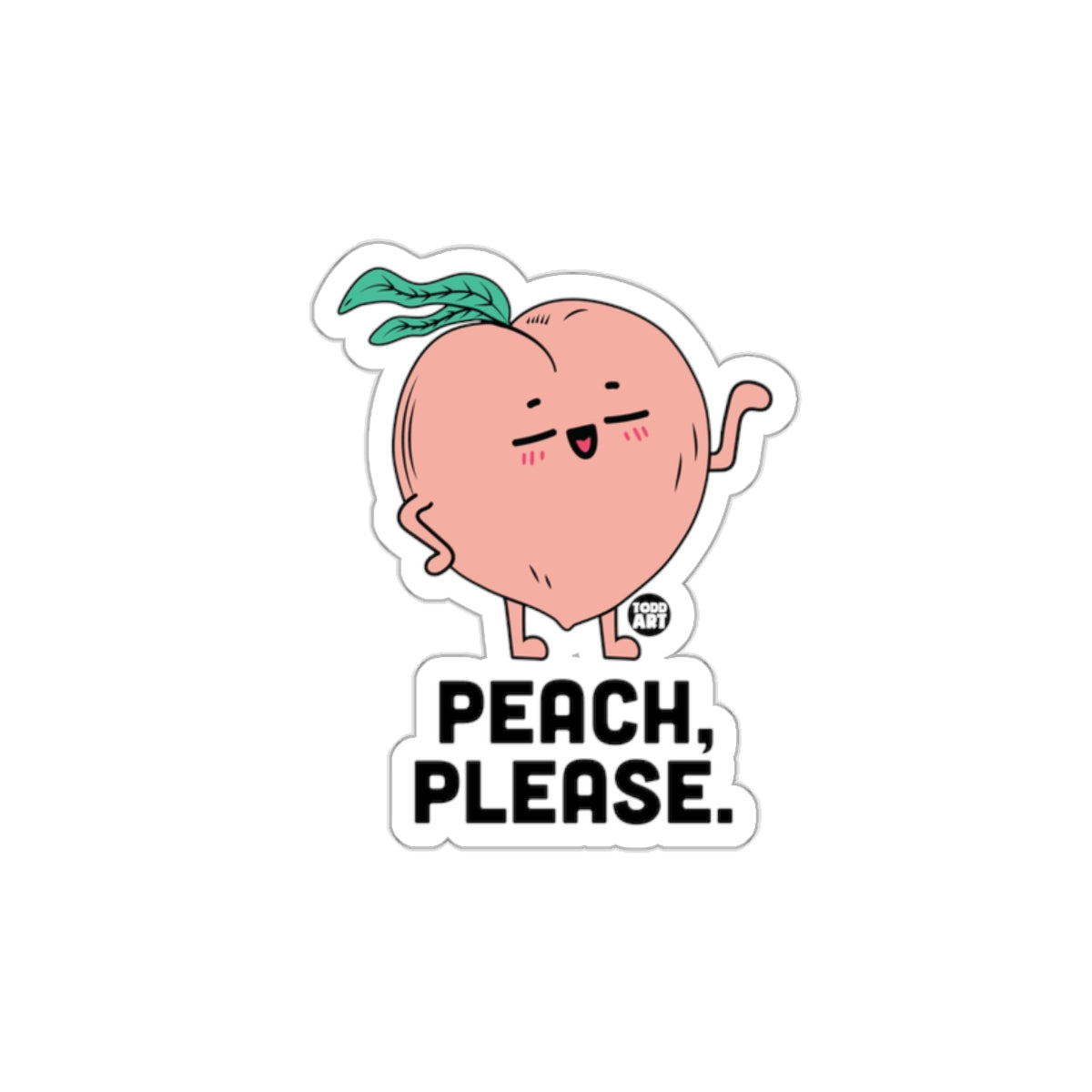 Peach Please Cute Character Sticker