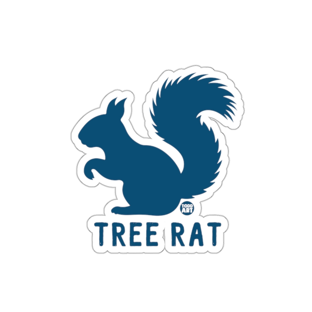 Squirrel Silhouette With Tree Rat Text Art sticker