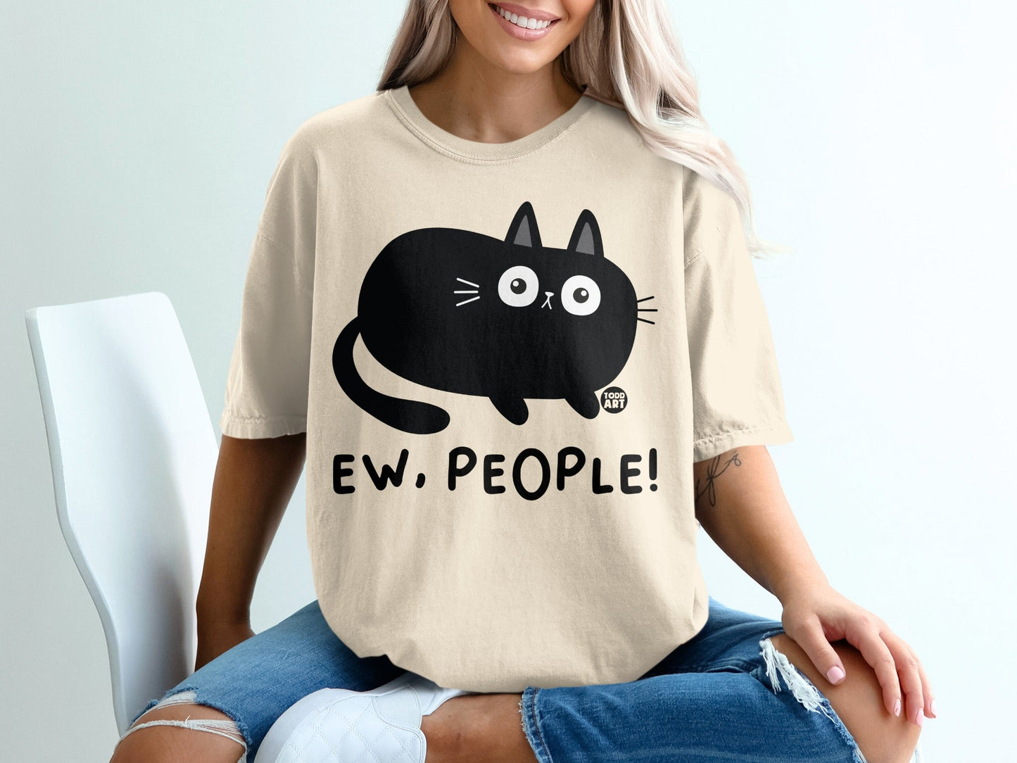 Ew People Cat Graphic Tee Funny Casual Shirt