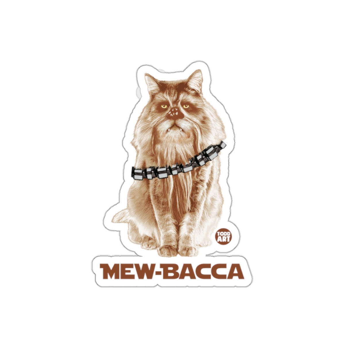 Mew-Bacca Funny Cat Illustration Sticker Product