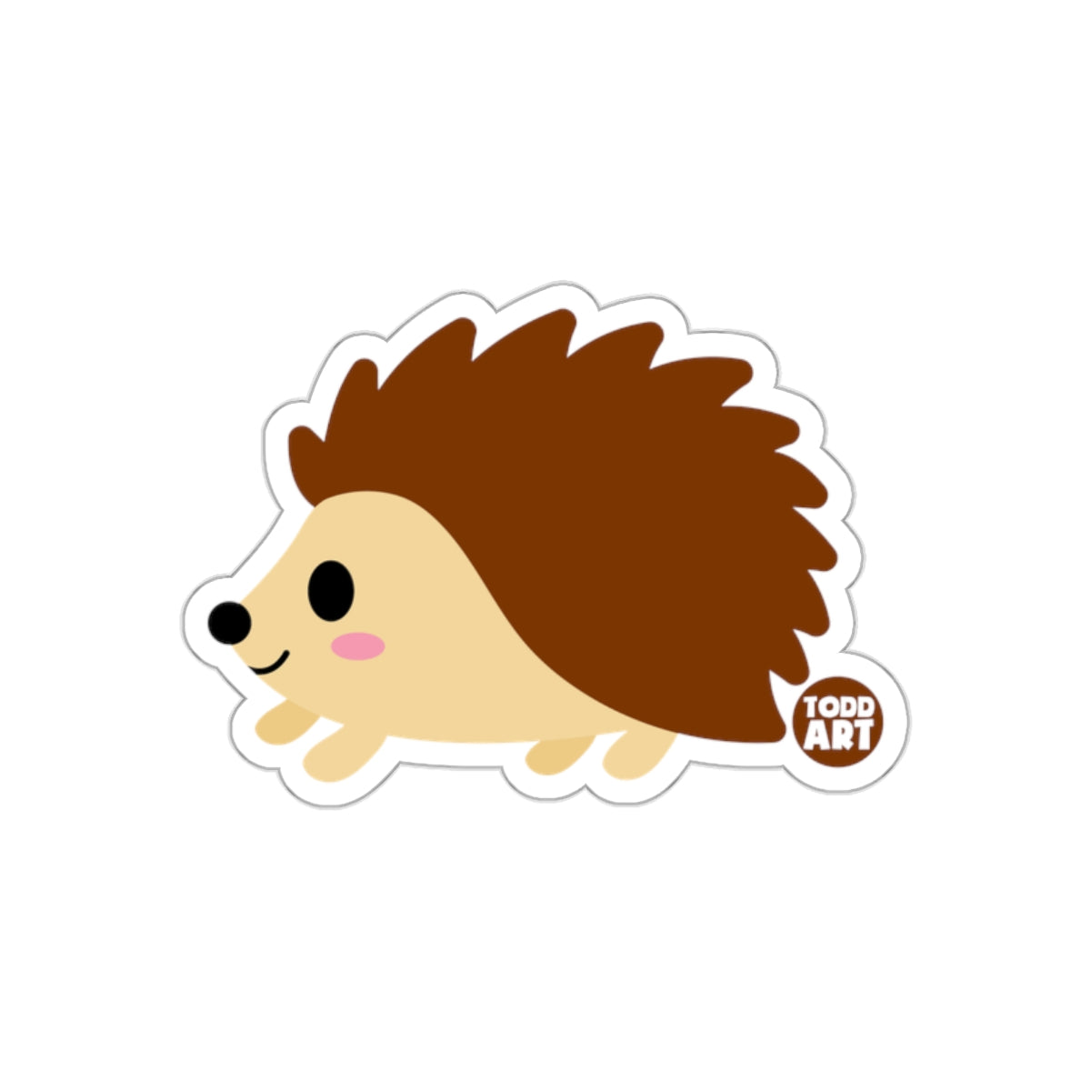 Adorable Hedgehog Cartoon Illustration Sticker