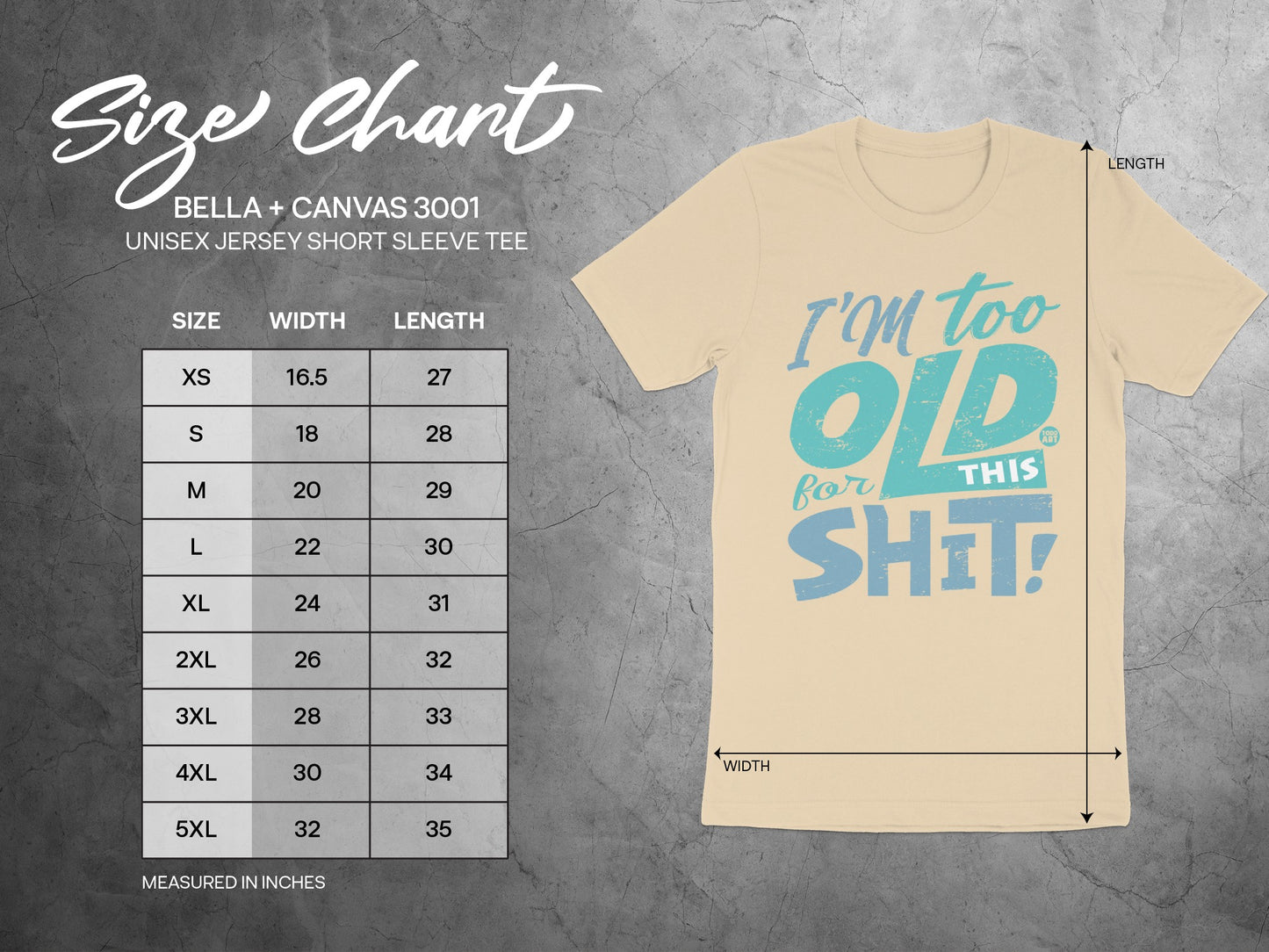 I'm Too Old For This Shit Unisex Short Sleeve Tee