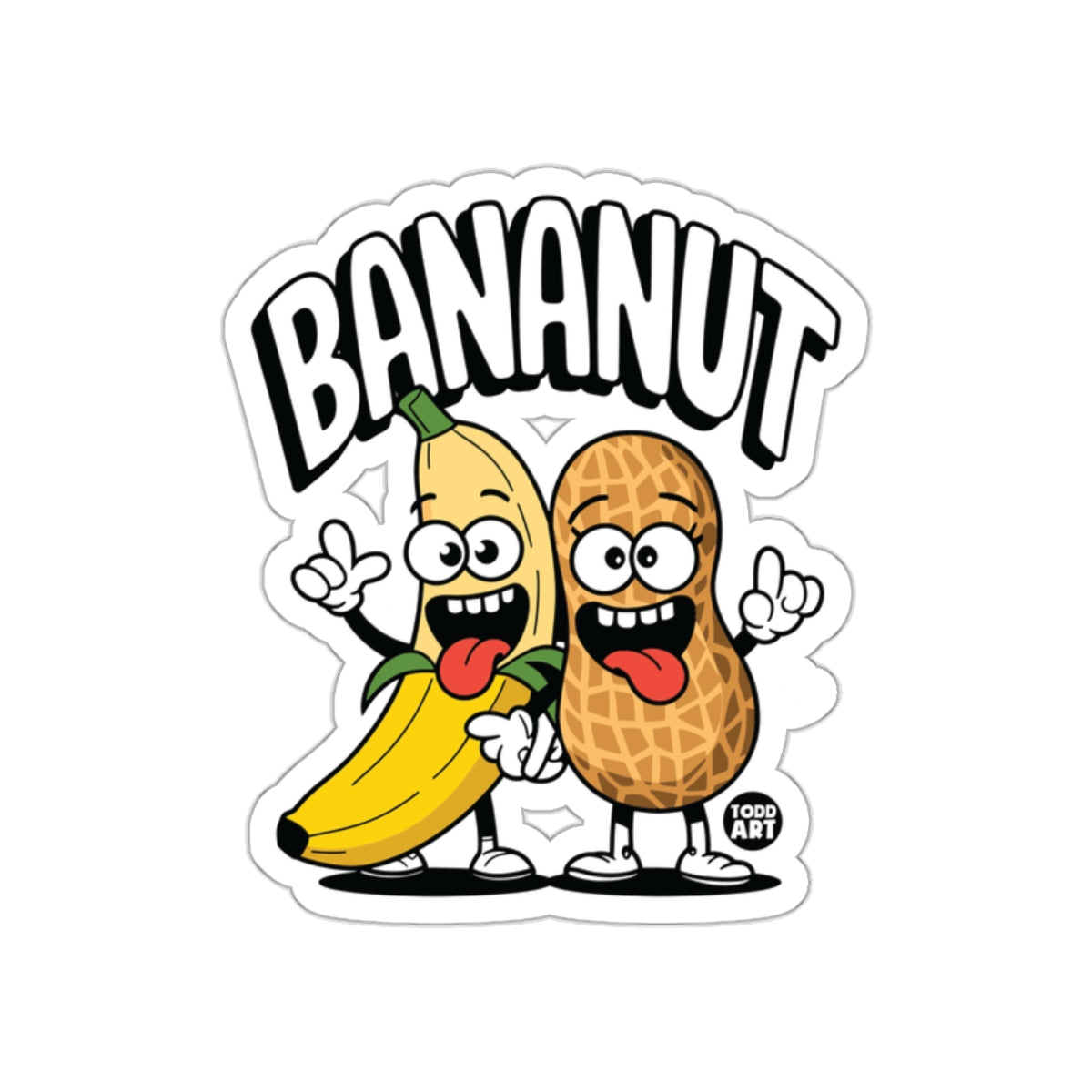 Funny Bananut Cartoon Characters Sticker for All Ages