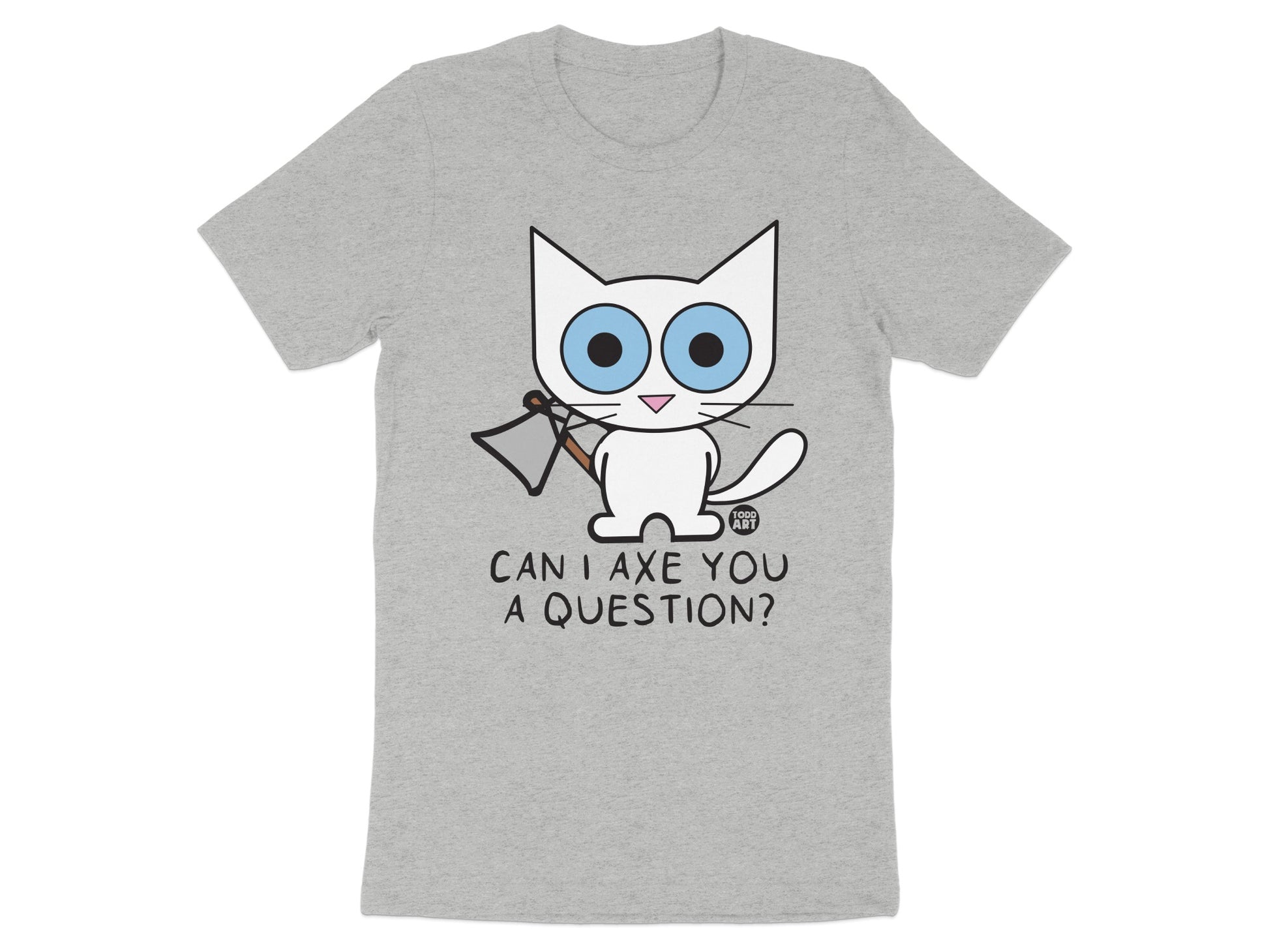 Cute Cat Graphic Tee with Funny Question