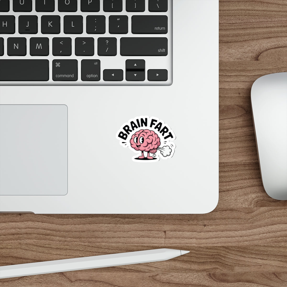 Funny cartoon brain fart character graphic design 