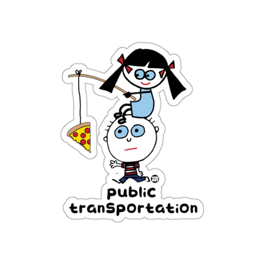 Funny Public Transportation Cartoon Design Sticker