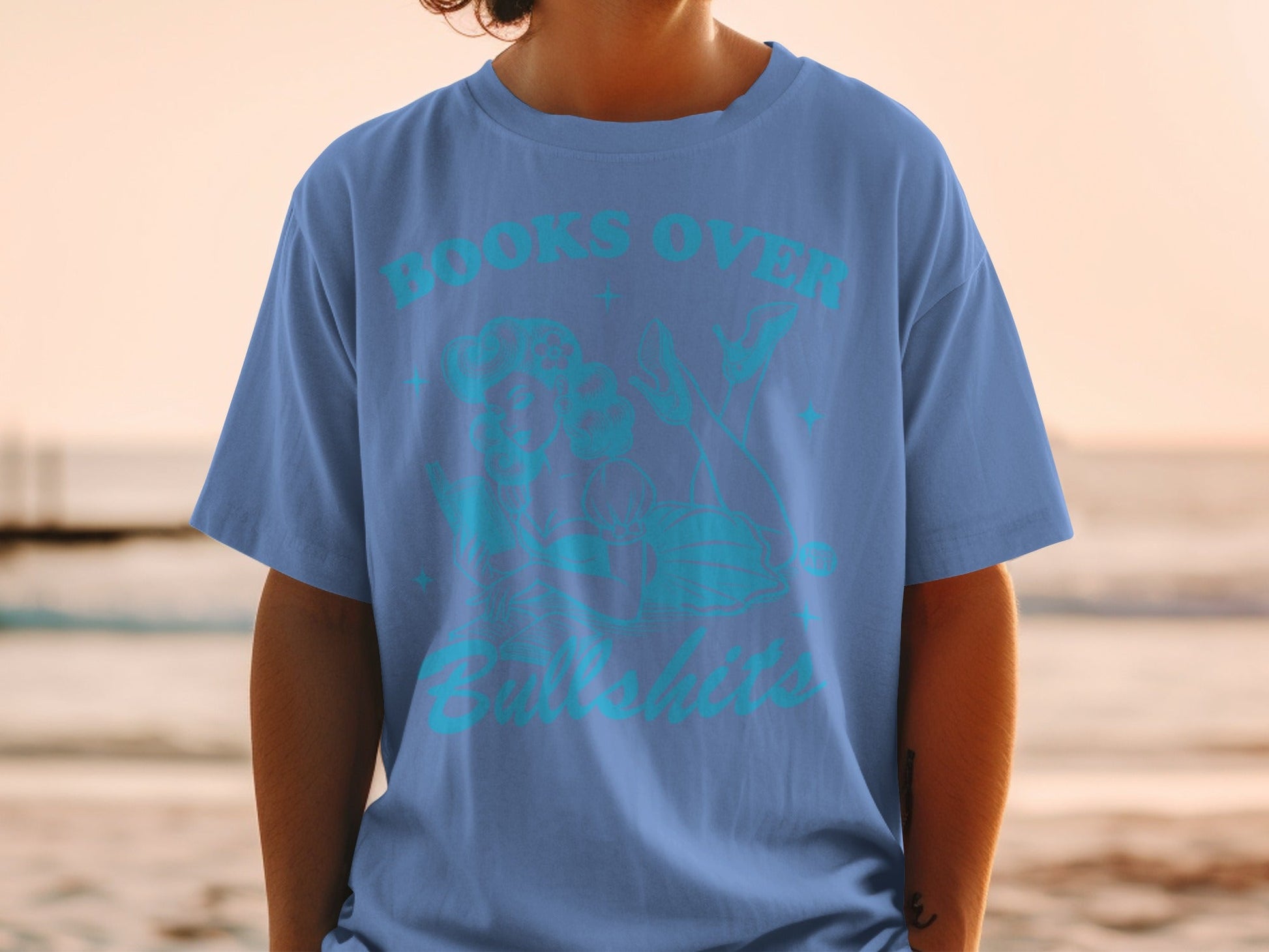 Books Over Bullshits Graphic Tee for Casual Wear