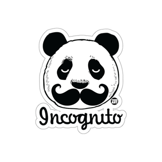 Incognito Funny Panda Sticker with Moustache Design