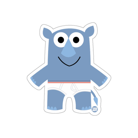 Blue Monster Character with Big Eyes Sticker
