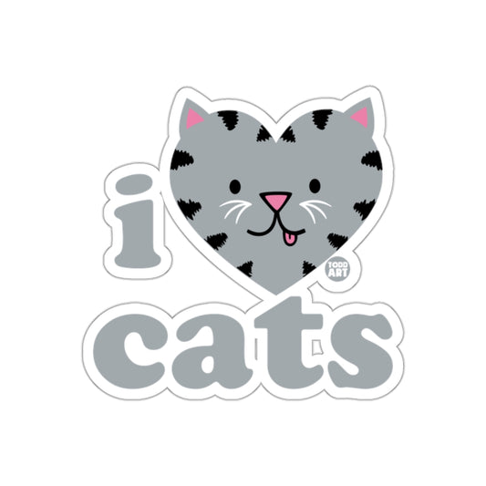 I Love Cats Cute Heart Shaped Face Design Sticker