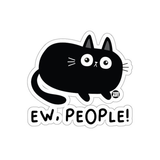 Ew People Funny Black Cat Graphic Sticker Product