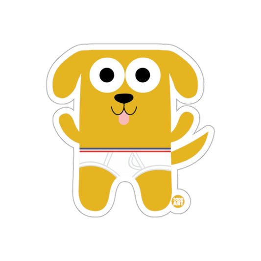 Cute Animated Yellow Dog with Fun Expression Sticker